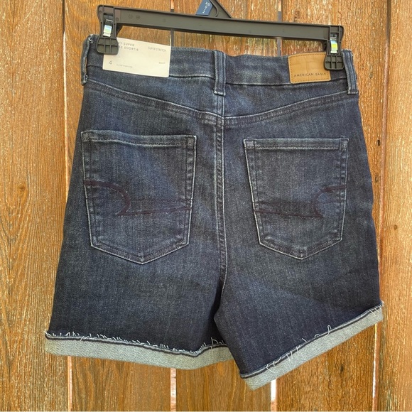 AMERICAN EAGLE Curvy Super Hi Rise Shortie Stretch Women's Denim Shorts Size 4 - Picture 7 of 11